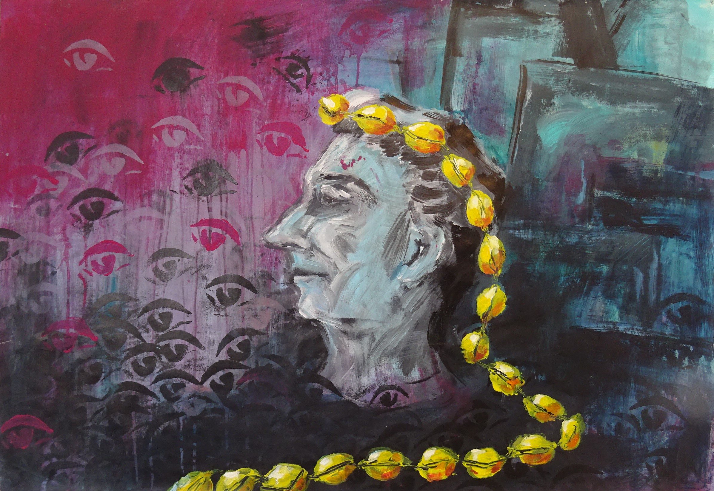 Bild von Franziska Morgner-Fanderl - Erinnerungen an eine exzentrische Grossmutter, Acryl , 100 x 70.JPG